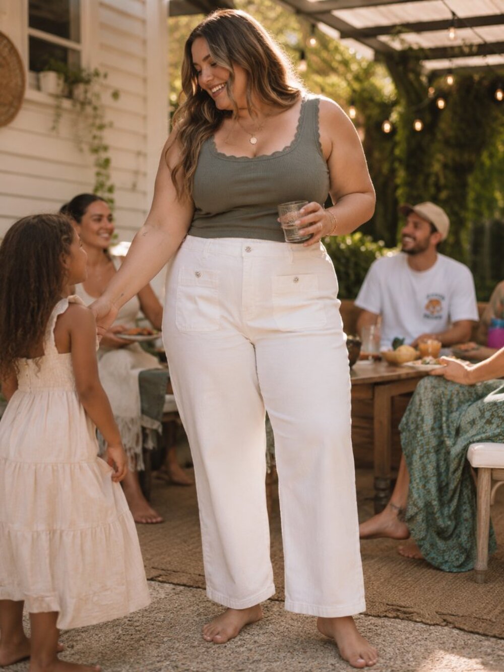CeCe High-Rise Wide-Leg Flare Stretch Jeans - NWT White Rhinestone Sailor 20W